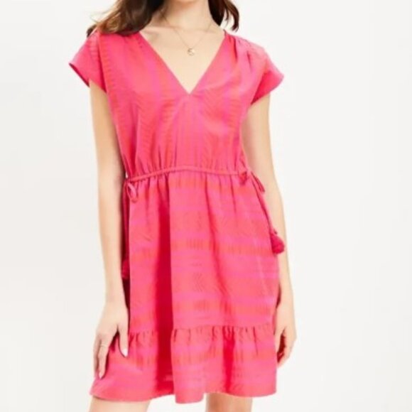 Loft Beach Coverup in Bright Pink and Orange Aztec Woven print - New With Tags - Picture 1 of 14